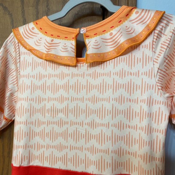 MOANA NWT Girls Costume Size 8 with matching purse Disney orange red dress up - Picture 8 of 11